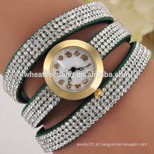 Hot vendendo luxuoso cheio pulseira de diamante personalizado marca assistir